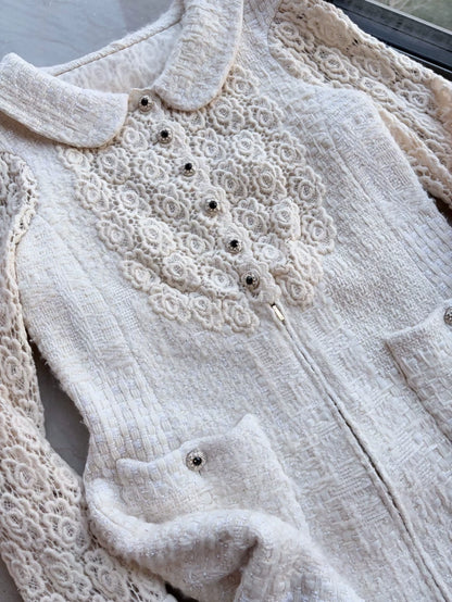 Chanel 2015  White Lace Crochet Dress