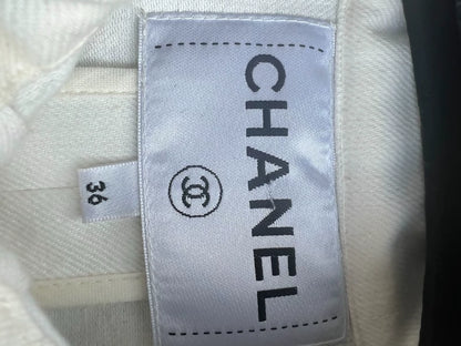 Chanel 19K Black and white denim tweed jacket