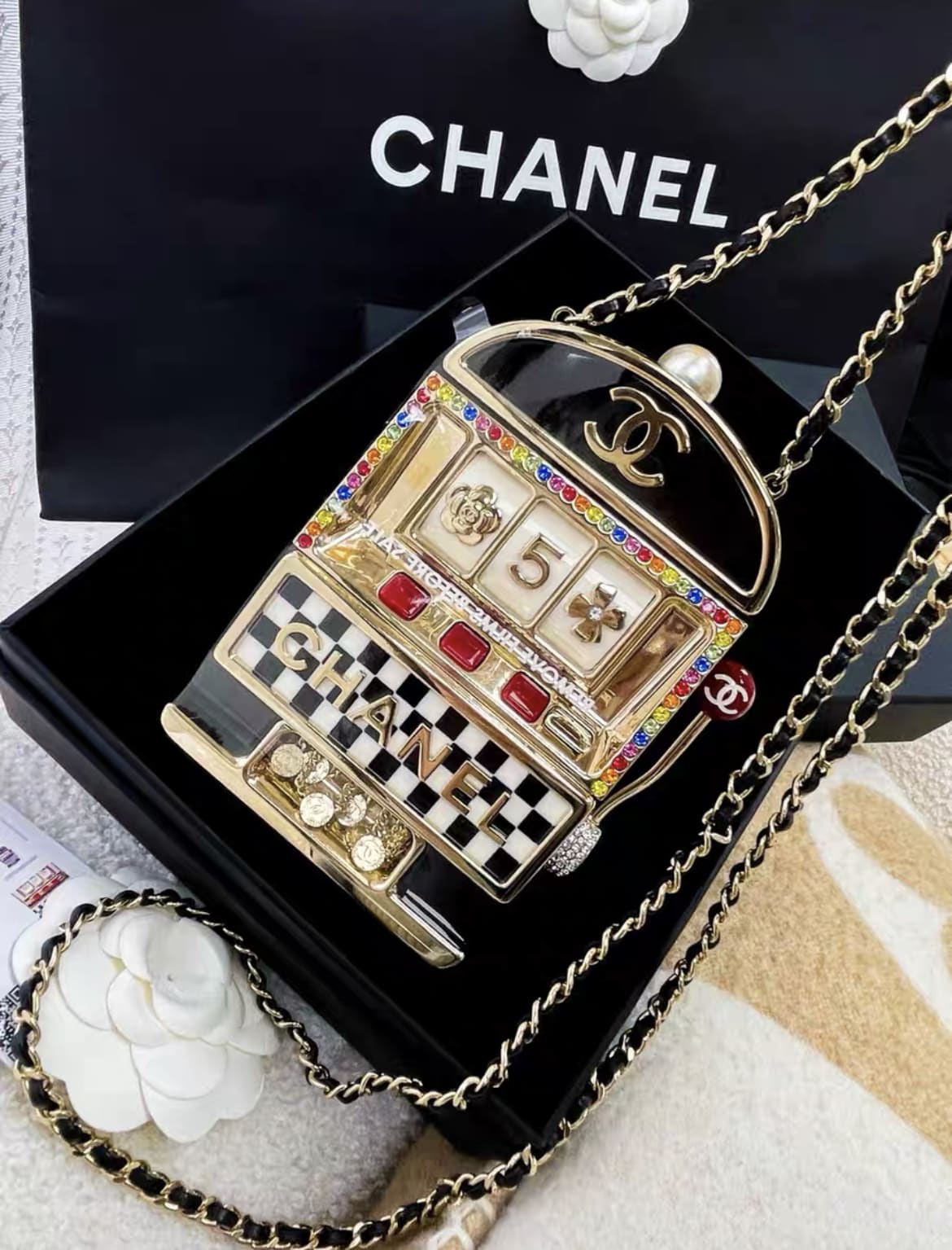 CHANEL NIB Chanel 23C Monaco Slot Machine Casino Minaudière Evening Clutch Bag - One size Clutch Bag - Secondhand luxury from Wararni