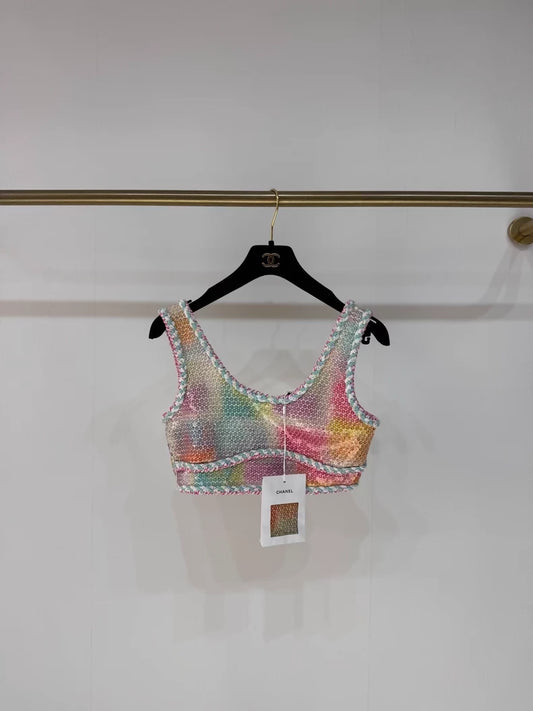 Chanel 24C sequined rainbow vest top