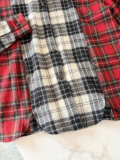 Chanel 13A  Red and Black Check Shirt