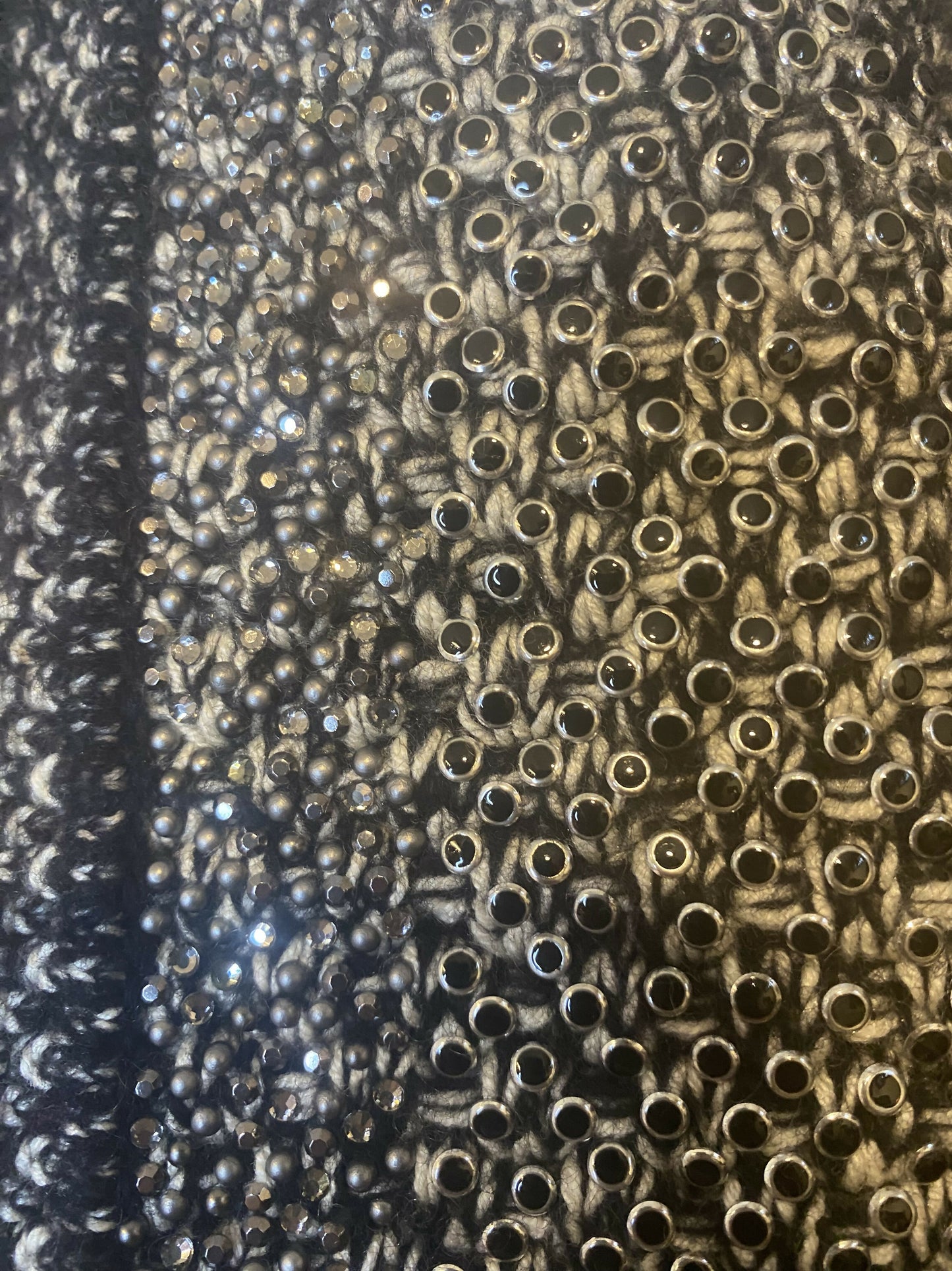 Chanel 11A Tweed Cashmere Swarovski Crystals Cardigan Sweater FR 34