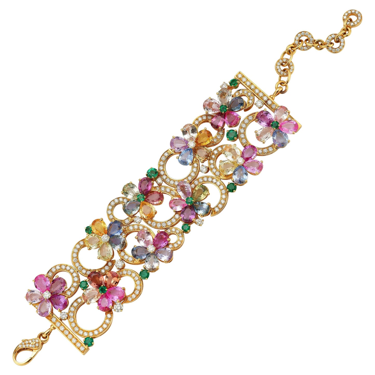 Bvlgari Multicolor Sapphire and Emerald Bracelet