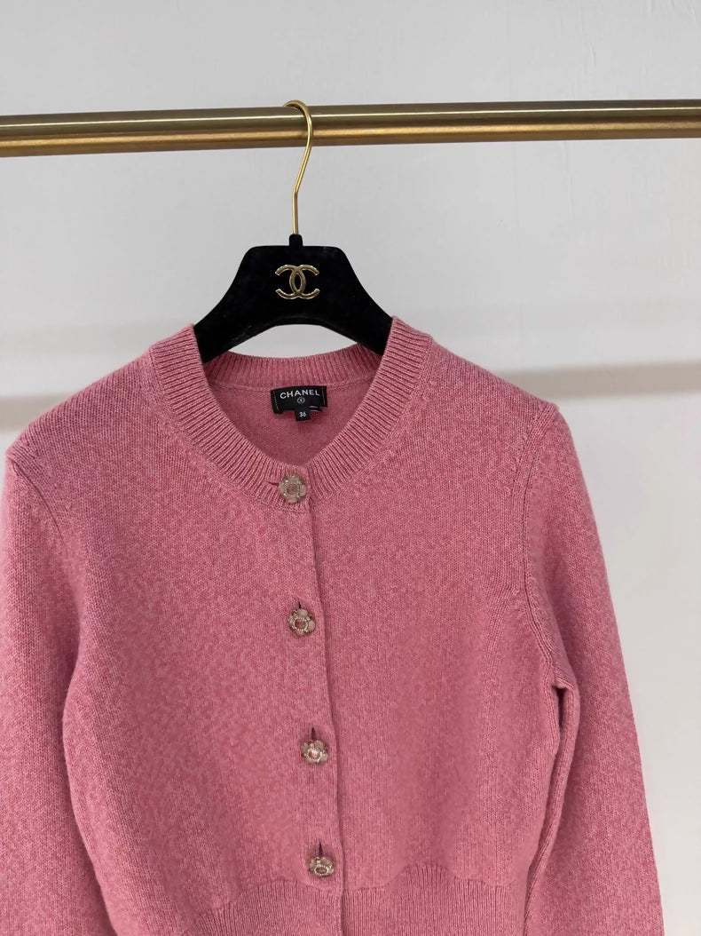 Chanel 24A pink Cashmere Cardigan