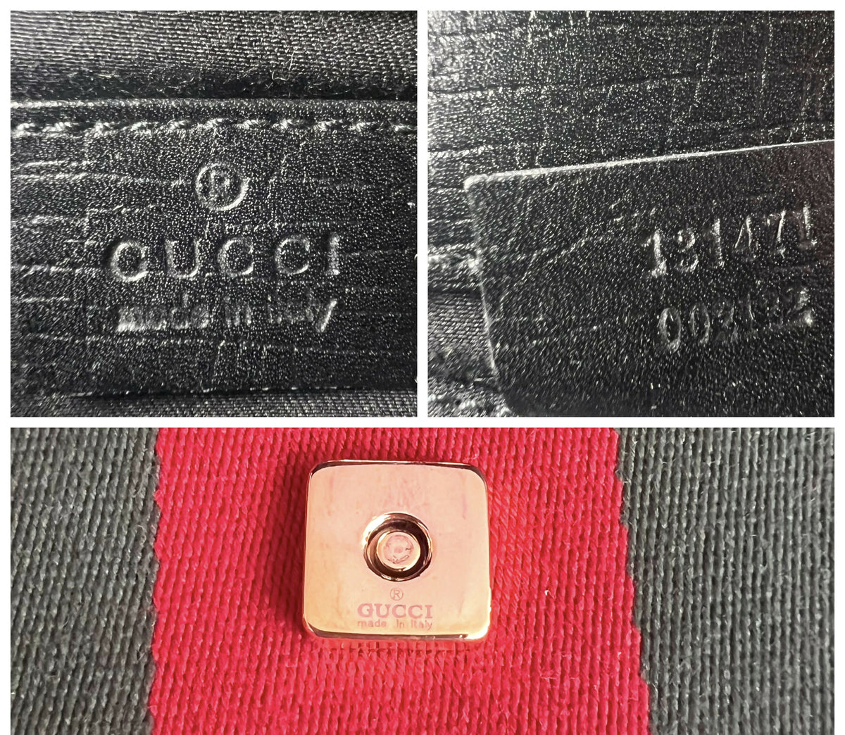 Gucci Large 1955 Tom Ford Classic Black Red Green GG Monogram Horsebit Clutch Handbag Gold hardware