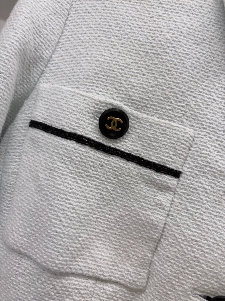 Chanel 95p Barbie Collection Vintage Ice Blue Short Tweed Jacket