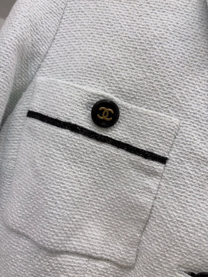 Chanel 95p Barbie Collection Vintage Ice Blue Short Tweed Jacket
