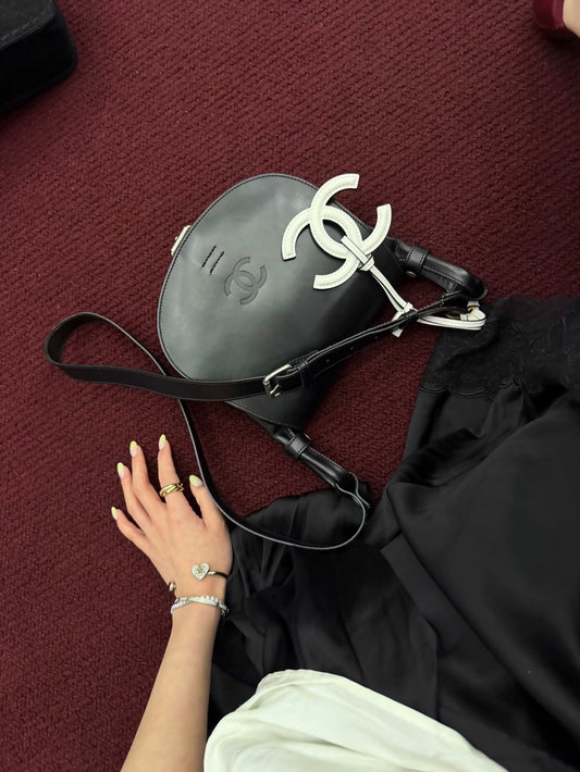 Chanel black saddle bag
