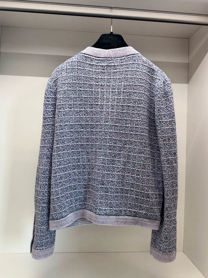 Chanel 25B Purple Knit Cardigan