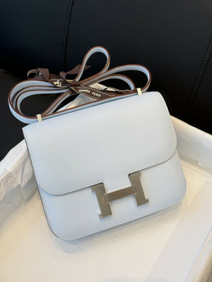 Hermès Constance 19 Bleu Brume Epsom Leather with Palladium Hardware