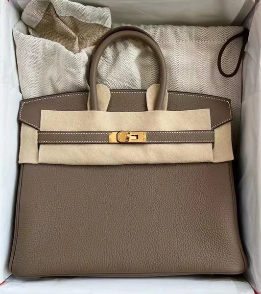 Hermes Birkin 25 Elephant Grey Togo leather gold harwdare