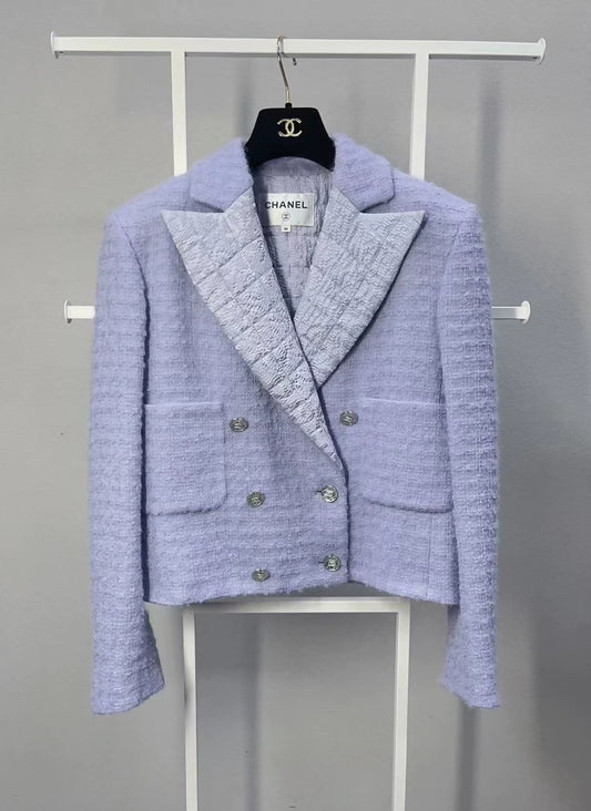 Chanel 21 purple tweed jacket