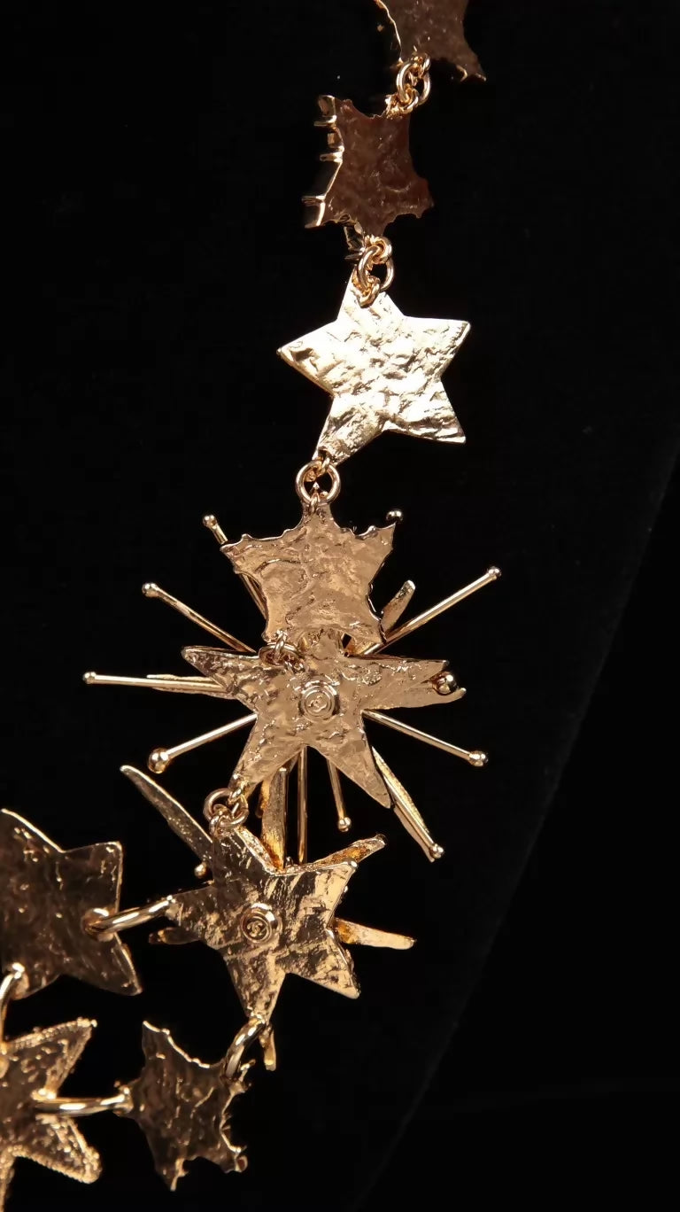 Chanel 26S Gold Fireworks and Star Choker Necklace