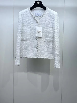 Chanel 25P Pearl-trimmed Tweed Jacket
