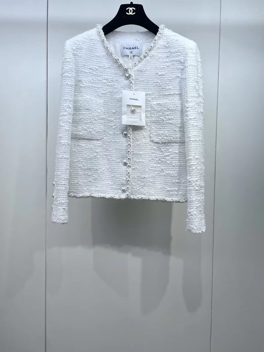 Chanel 25P Pearl-trimmed Tweed Jacket