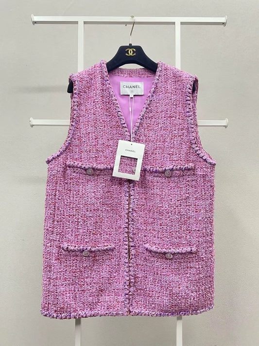 Chanel 22P Pink and Purple Tweed Jacket
