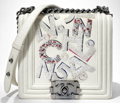 Rare Chanel 14S Limited Edition Graffiti Lambskin Small Boy Bag