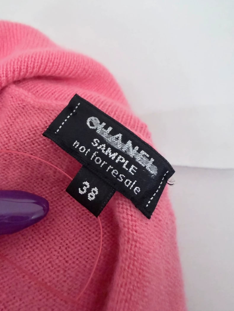 Chanel Watermelon Red Cashmere Turtleneck sweater