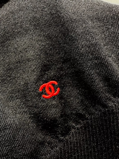 Chanel 26P black knit cardigan, F34