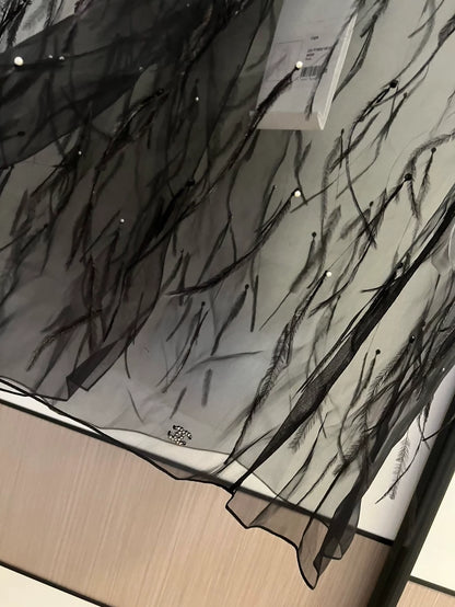 Chanel 23s Black Feather Cape