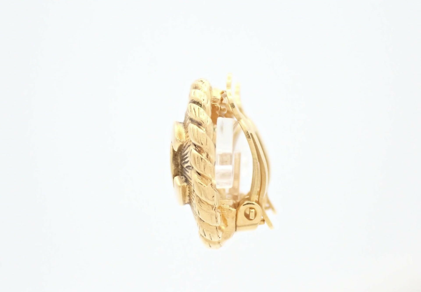 Chanel Vintage Gold Plated Coco Mark Round Clip-on Earrings