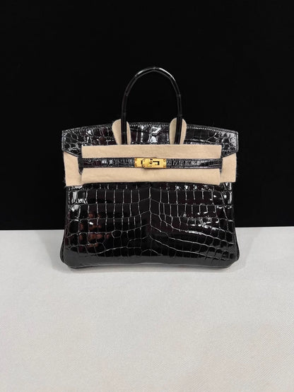 Hermes Birkin 25 Shiny Crocodile leather Gold hardware