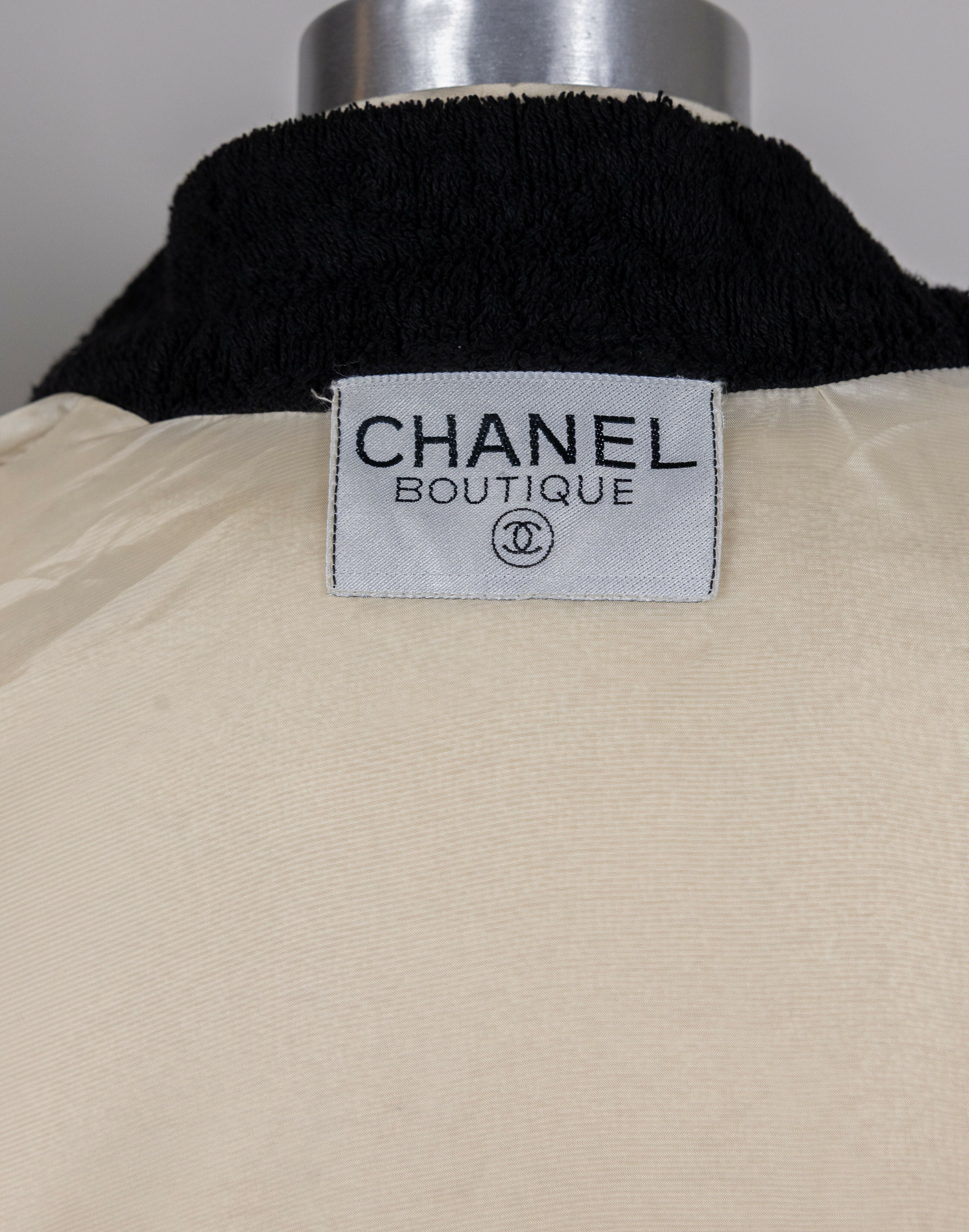 ジャケット・アウター CHANELIDENTIFICATION Chanel 1992 Vintage Ultra Rare Terry Cloth Logo Jacket – Wararni.com