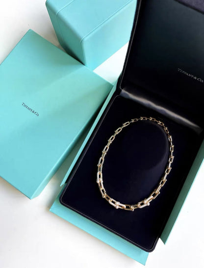 Tiffany & Co Tiffany HardWear series gradient chain necklace gold diamonds - One size High Jewellery - Vintage fashion from Wararni