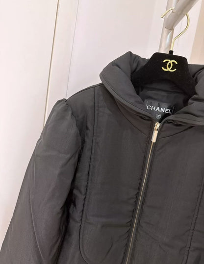 Chanel 20 Coco Neige black collar cotton jacket