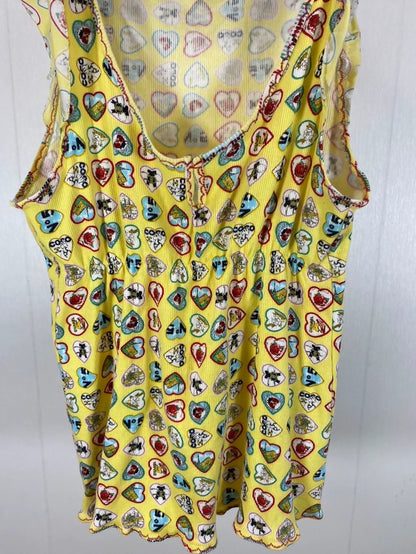 Chanel 06P yellow top with ruffled trim