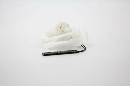Chanel Vintage 81-85 White Silk Camellia Brooch