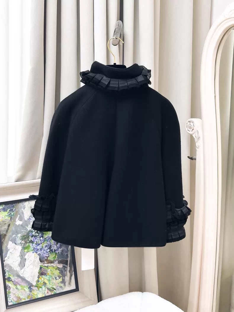 Chanel 2014/15 Paris-Salzburg Black Cashmere Cape Coat