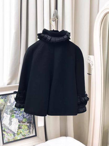 Chanel 2014/15 Paris-Salzburg Black Cashmere Cape Coat