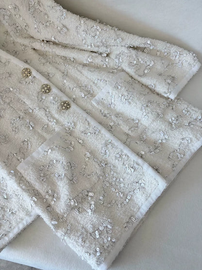 Chanel 19S White Sequined Jacket