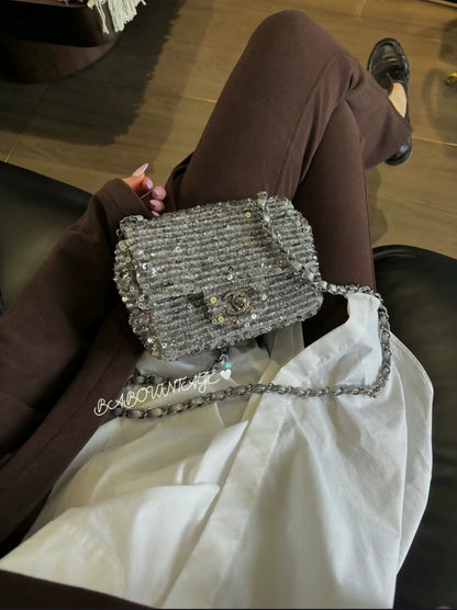 Chanel 24C square bag in glass sequins