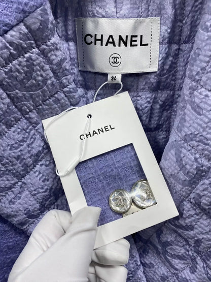 Chanel 21 purple tweed jacket