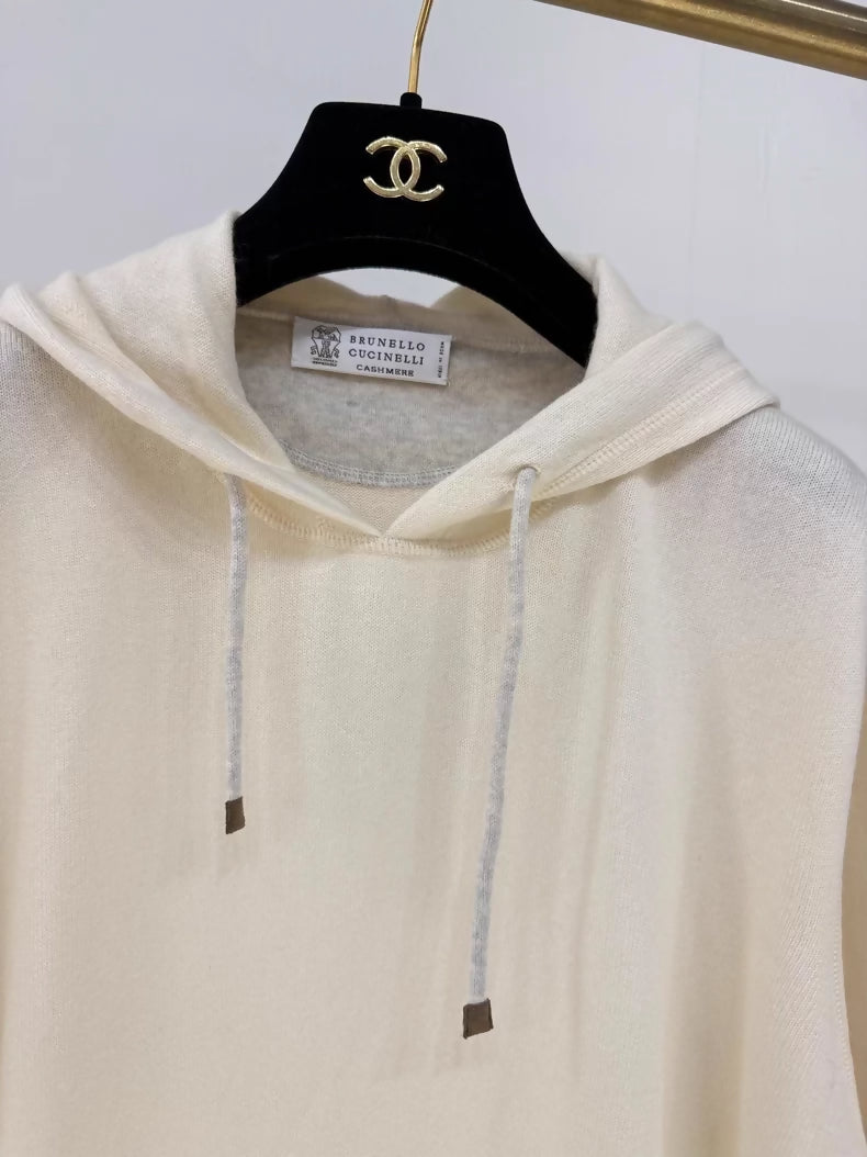 Brunello Cucinelli 100% Cashmere Hoodie/Knit Top