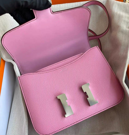 Hermes Pink Epsom Leather Mini Constance Bag