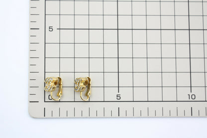 Chanel Vintage 71-80 Rhinestone & Gold-Plated Large CC Clip-on Earrings
