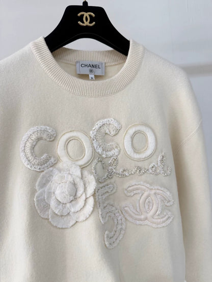 Chanel 20B ecru Double C Sweater