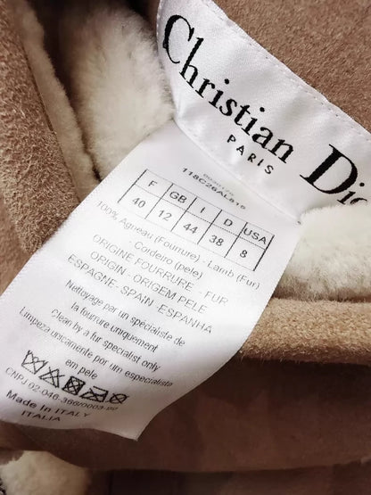 Dior khaki reversible shearling coat