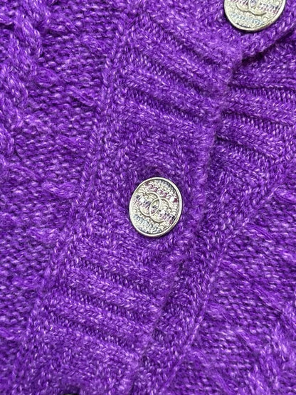 Chanel 23B Purple Cashmere Top