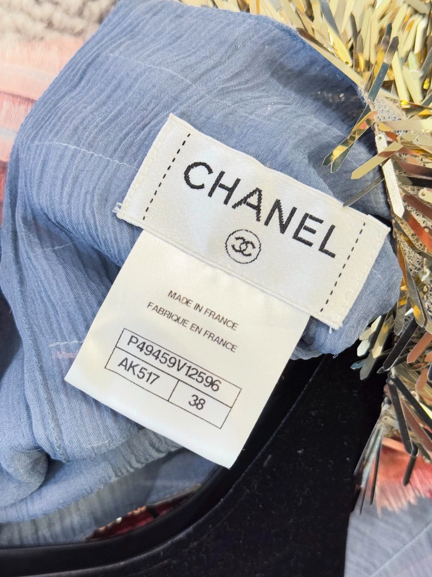 Chanel 2014 Paris Dallas runway Pink Blue silk top and skirt