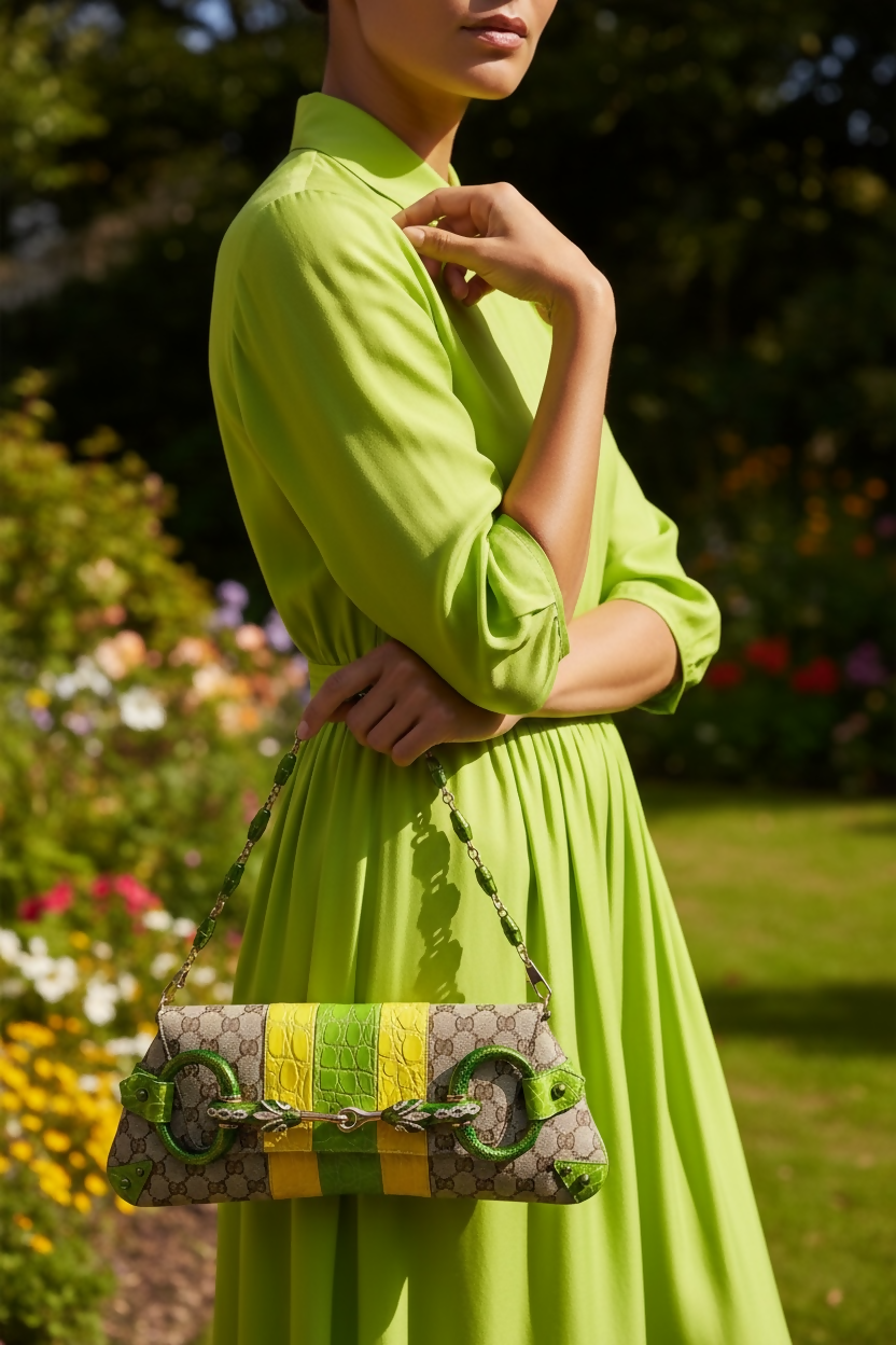 GUCCI Ultra Collectible Croc Horsebit Serpent Large Clutch Bag