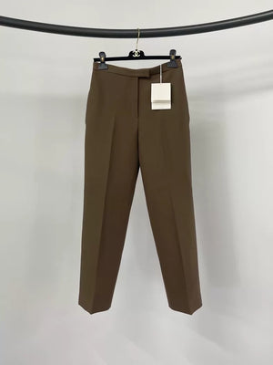 The Row Brown straight-leg dress trousers