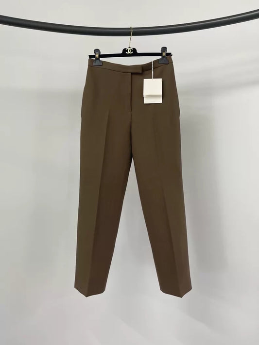 The Row Brown straight-leg dress trousers