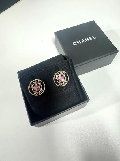 Chanel 25P Pink Star Diamond Earrings