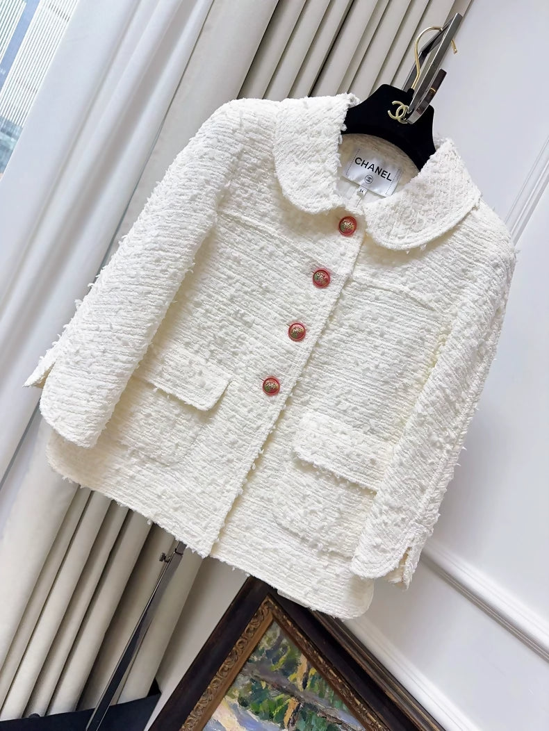 Chanel 17p ecru tweed jacket