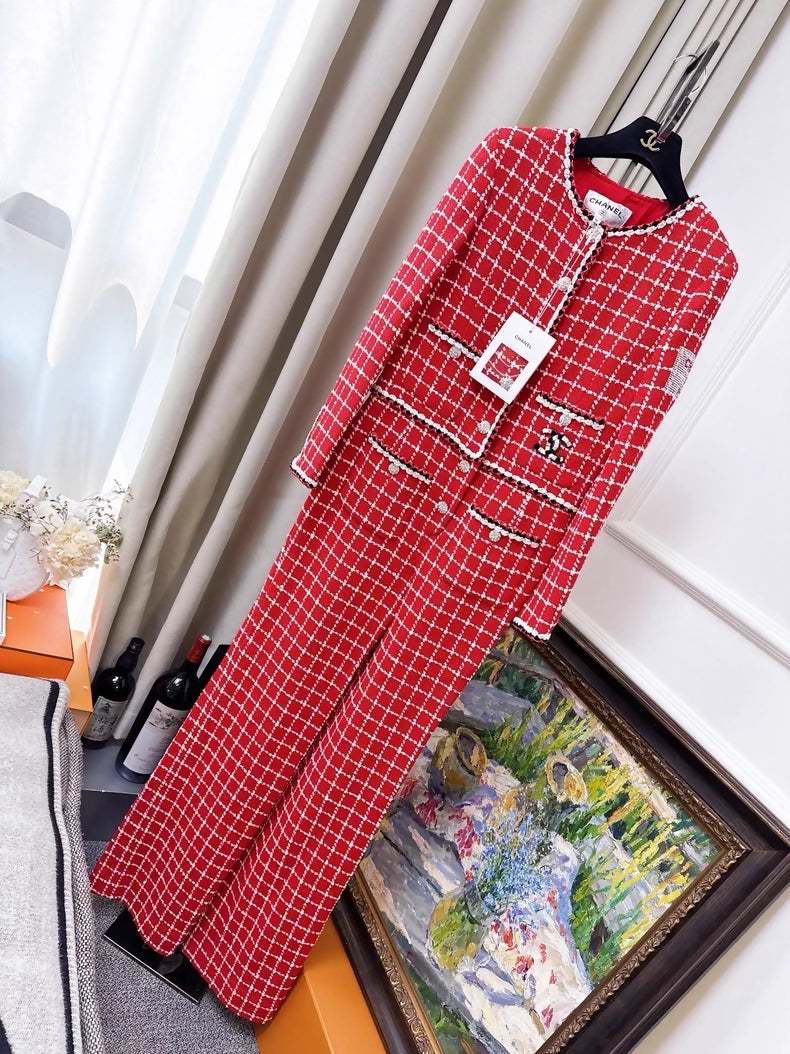 Chanel 23C red and white formula 1 drive racing jumpsuit