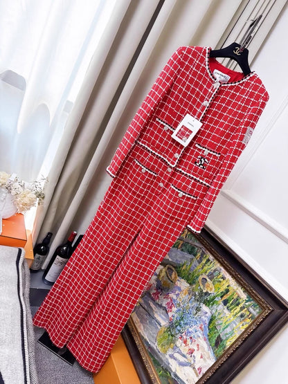 Chanel 23C red and white formula 1 drive racing jumpsuit